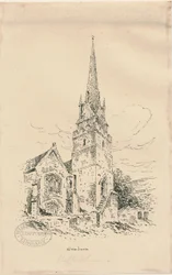 Église de Wombourne : zincographie, nd [milieu du 19e siècle]