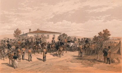 Le cortège funèbre de Lord Raglan quittant le quartier général, 1856