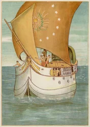 Persée et sa fiancée naviguant vers Sériphos