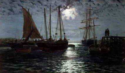Un port au clair de lune