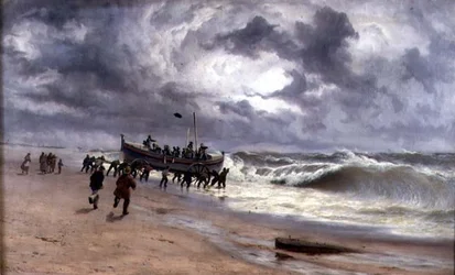 Lancement du bateau de sauvetage