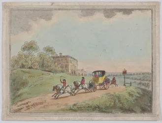 Un carrosse à quatre chevaux (tiré de *Rustic Sketches* )