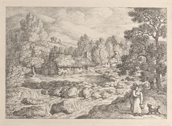 Une cascade en Cornouailles, tirée de « Vues de Cornouailles »