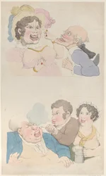 Un homme séduit par une femme, et fumant un client, 1800