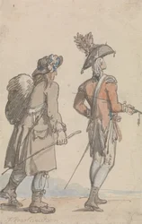 Un officier et son serviteur