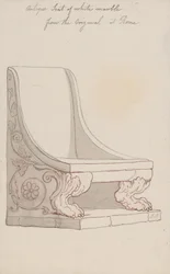 Siège ancien en marbre blanc, d