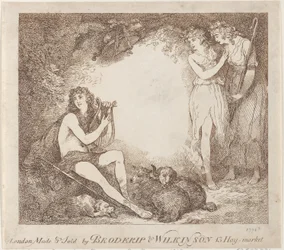 Apollon, Lyra et Daphné Carte de commerce illustrant Marian, un opéra, 1797-99