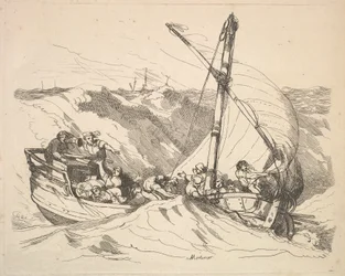 Bateau dans une tempête en mer, 1784-88