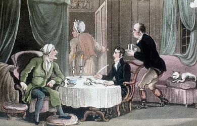 Le docteur Syntax rédigeant son testament