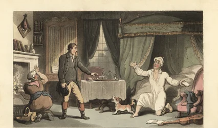 Gentleman anglais recevant une lettre de sa famille