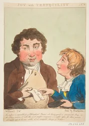 Joie avec tranquillité Le Brun travesti, ou Caricatures des passions, 21 janvier 1800