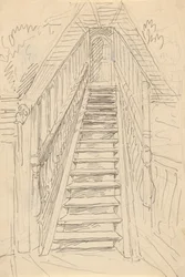 Le bâtiment du roi Guillaume, les marches menant à la Grande Salle