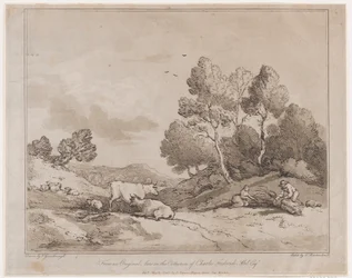 Paysage avec des Figures Liant un Fagot de Bois, 21 mai 1789