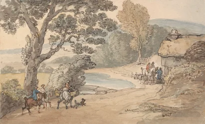 Paysage avec une partie de chasse