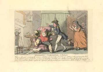 Homme souffrant de goutte accueilli douloureusement par un marin