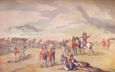 Scène militaire : débarquement de troupes et de canons, 1801, 1914