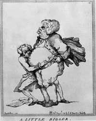 Obésité : Un peu plus grand - Dessin de Thomas Rowlandson (1756-1827)