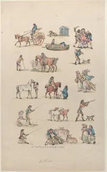 Planche 1, Contours de figures, paysages et bétail... pour l
