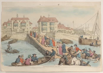 Planche 25 : Un lieu de débarquement, du Monde en miniature, 1816