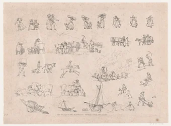 Planche 2, Contours de figures, paysages et bétail... pour l