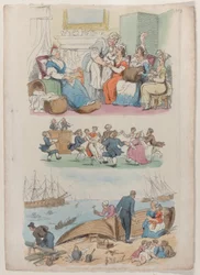 Visite de naissance, une danse ronde, du Monde en miniature, 1816