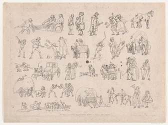 Planche 4, Contours de figures, paysages et bétail... pour l
