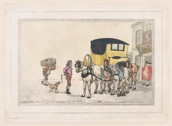 Postiers et chevaux de poste à l