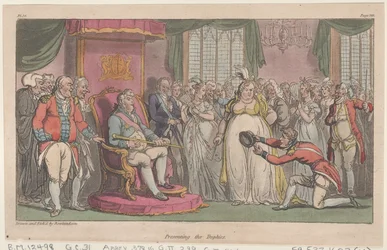 Présentation des trophées, des Aventures militaires de Johnny Newcome, 1815