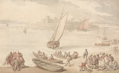 Vente de poissons sur une plage