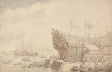 Le Lancement du H.M.S. Hibernia 1804