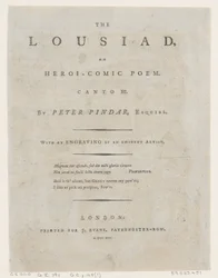 La Lousiad par Peter Pindar, Frontispice, 1787