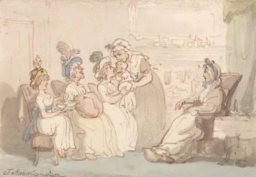 On montre le bébé aux visiteurs