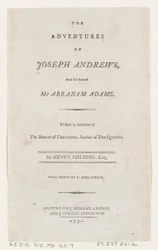 Page de Titre : Les Aventures de Joseph Andrews, et de son Ami M. Abraham Adams, 1792
