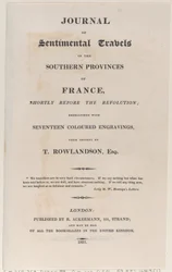 Page de titre, du Journal des voyages sentimentaux dans les provinces du sud de la France