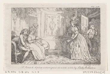 Tom Jones et Sophia interrompus dans un tête-à-tête par Lady Bellaston, de L