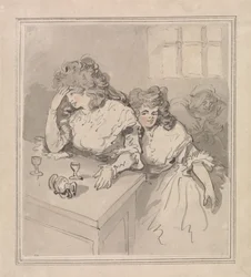 Deux filles buvant