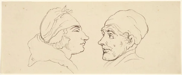 Deux caricatures : un homme et une femme