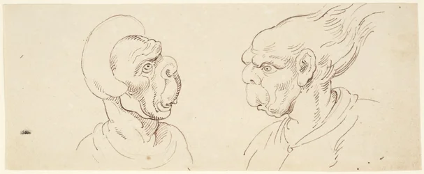 Deux caricatures : des têtes d