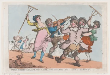 Irlandais sauvage, ou Paddy de Cork avec son manteau boutonné derrière, 1818