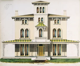 Élévation de la façade pour la Villa No.1, tirée de 