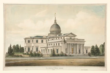 Vue N.E. de la State House construite en 1794 - Trenton, N.J. Modifiée et agrandie en 1845-6
