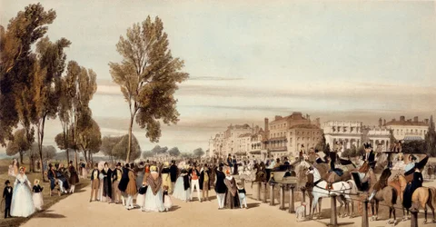 Hyde Park, vers la porte de Grosvenor de 