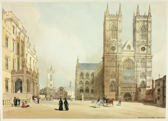 Abbaye de Westminster, Hôpital et Compagnie, planche sept de Vues Originales de Londres telles qu