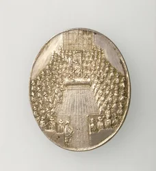 Médaille de Dunbar représentant la Chambre des communes 1650 (revers)