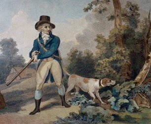 Chasse au lièvre, gravure par Thomas Simpson