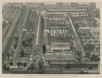 Exposition internationale des pêches ; vue générale des bâtiments de l