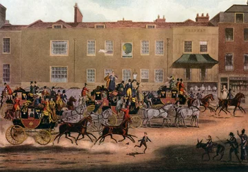 Les malles-poste du Nord au Peacock, Islington, 1823, 1927