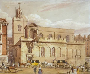 Église de St Dunstan in the West, Fleet Street, City of London, 1827