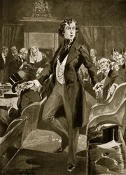 Premier discours de Disraeli aux Communes, illustration de 
