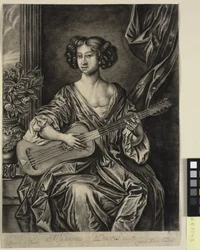 Dame jouant de la guitare, "Madame Davis"; d
